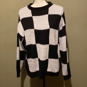 Black & Gray Checkered Sweater